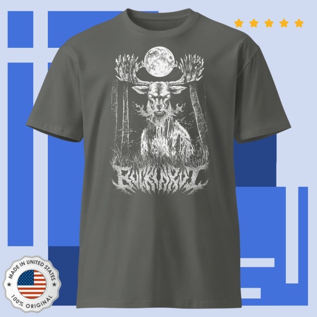 Official Metalhead Outdoors Merch Pagan's Stag Buck in Rut Men's Premium T-shirt Charcoal