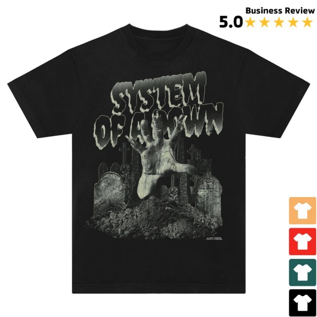 Official System of a Down Merch SOAD Zombie Hand Graveyard T-Shirt